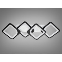 Світлодіодна люстра смарт світильник з пультом, 72Вт, чорна Diasha H8060/2+2BKLED3colordimmer