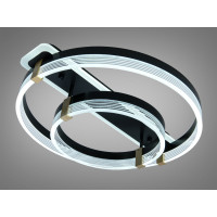 Стельова LED люстра біла 58W два кільця димер ПДУ Diasha 5248/500+300BK