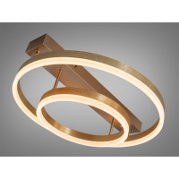 Стельова LED люстра чорна 60W пульт димер 2 кільця Diasha 2537Gdimmer