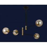 Люстра молекула с шарами Levistella  909LXL3012-4 BK+BR