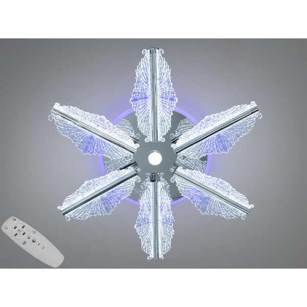 Люстра стельова Diasha хром LED 98W пульт димер Diasha 25106/6HRLED3colordimmer
