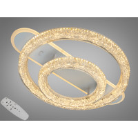 Стельова LED люстра 2 кільця біла 80W пульт 14 м2 Diasha 9711/500+300WH