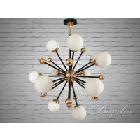 Люстра молекула в современном стиле Diasha 81860/12BK+G