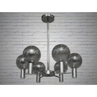 Люстра молекула в стиле лофт со стеклянным плафоном Diasha HXD8029/6CH+GR