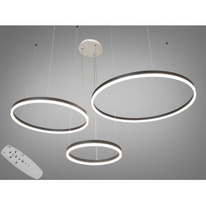 Світлодіодна підвісна люстра кільця з пультом, димером, 125 Вт, чорна Diasha D2485-800+600+400BK