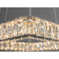 Сяюча новинка, підвісна кришталева лед люстра в вітальню, 62 Вт, хром Diasha 7223-6A/500+340HR