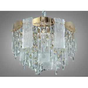 Неймовірно гарна, кришталева підвісна люстра на кухню, 12 ламп, золото Diasha 9156-500G