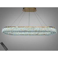 Люстра підвісна LED кришталева золото 84 Вт овал Diasha 7932/1000x300S-gold