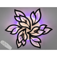 Стельова люстра з пультом, диммером і LED підсвічуванням, 140W, чорна Diasha 2455/6+3BKLED3colordimmer