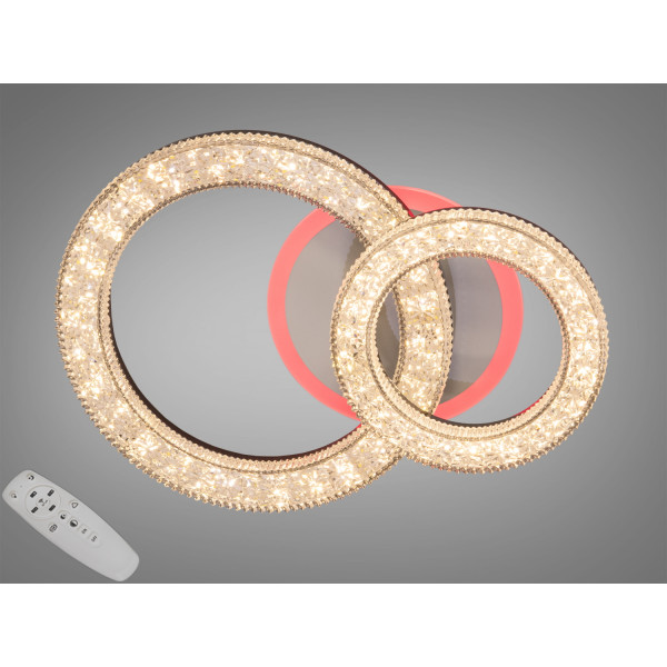 Стельовий світлодіодний смарт світильник з пультом, димером, 42W Diasha 2203/2BKLED3colordimmer Стельовий світлодіодний смарт світильник з пультом, димером, 42W Diasha 2203/2BKLED3colordimmer