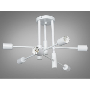 Мінімалістична, стельова люстра у стилі лофт на 6 ламп, біла Diasha XL2038-6WH