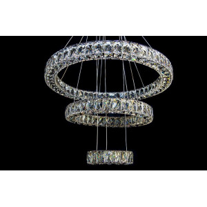 Люстра светодиодная кольца с хрусталем в стиле модерн Linisoln 8282/60+40+20