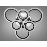 Стельова LED люстра з пультом та підсвічуванням, 82W, чорна Diasha AD8022/3+3BKLED3colordimmer