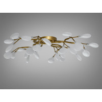 Колоритна стельова люстра на кухню "Світлячок", 28 ламп, золото сатин Diasha X890-28AGD