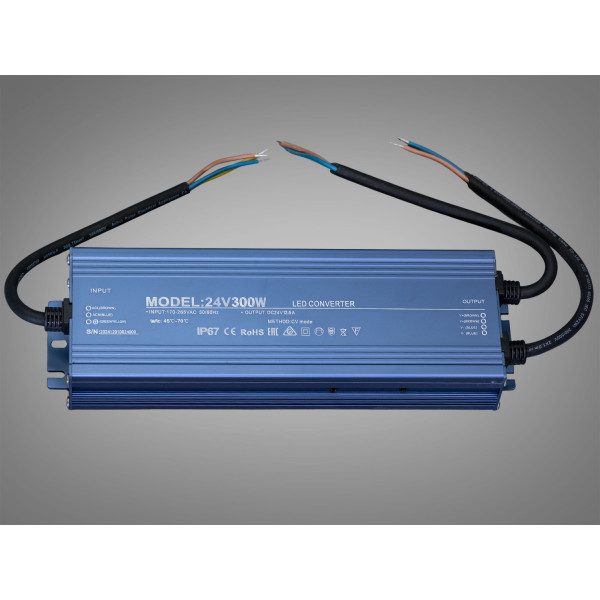 Блок живлення 24В, для підключення LED стрічки, 300Вт, 12.5А Diasha PPF-PW-IP68-24v-300w