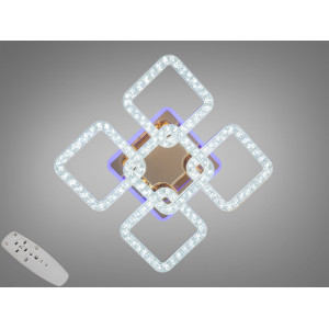 Стельова світлодіодна люстра з пультом, підсвіткою, 80W, золото Diasha 2205/4+1GLED3colordimmer