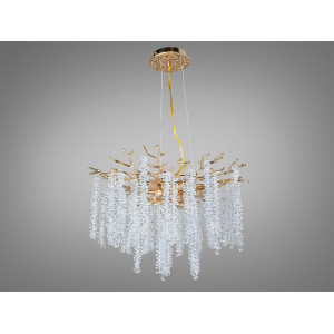 Чарівна підвісна кришталева люстра "Гліцинія", 6 ламп, хром Diasha 609-460G