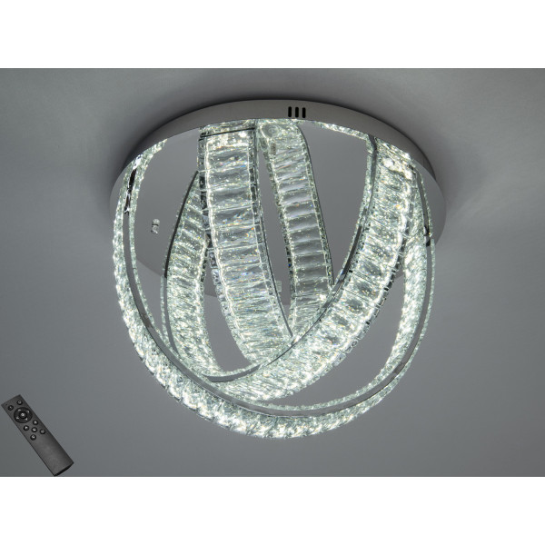 Стельова кришталева люстра 100 Вт хром 3 кільця Diasha 578/500CH