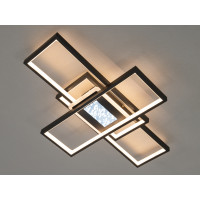 Сучасна стельова світлодіодна люстра з пультом, 95Вт, чорна Diasha S2451BKdimmer