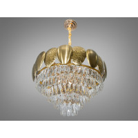 Золота кришталева підвісна люстра для вітальні на 11 ламп Diasha 8822/600G