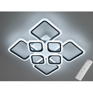 Світлодіодна люстра смарт світильник з ІЧ пультом та димером, 105W Diasha HA8060/4+4BK