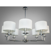 Неймовірно красива люстра з абажурами текстильними, 8 ламп, золото Diasha 1015/8HR