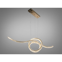 Підвісна люстра LED Diasha золото 85Вт пульт 15м² Diasha D8821/1100x300G