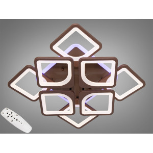 LED люстра в вітальню з пультом, підсвіткою, 130W, коричнева  Diasha S8060/4+4CFLED3colordimmer