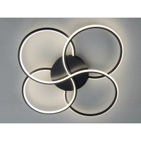 Світлодіодна люстра Diasha чорний 60 Вт чотири кільця Diasha WG5098/2BK