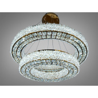 Люстра в зал LED  хром 80 Вт Diasha 7932/800+500S-gold