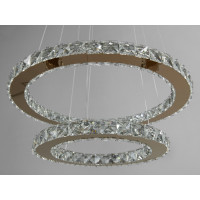 Сучасна LED люстра підвіс "Кришталеві кільця", 55W, золото Diasha 7206-6W/480+340G