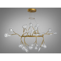 Декоративная люстра в зал 36 лампочки, золото сатин Diasha Y889-36CGD