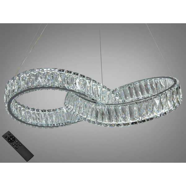 Унікальна кришталева світлодіодна люстра на підвісах, 110 Вт, хром Diasha 536/600CH Унікальна кришталева світлодіодна люстра на підвісах, 110 Вт, хром Diasha 536/600CH