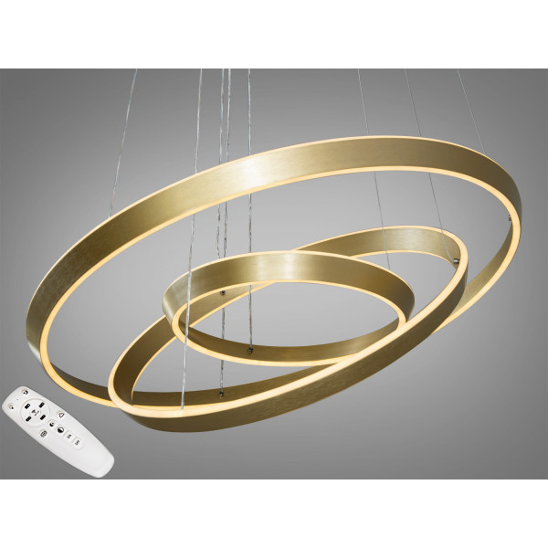 Високоефективна світлодіодна люстра з пультом у вітальню, 260W, золото Diasha 5153/800+600+400GD