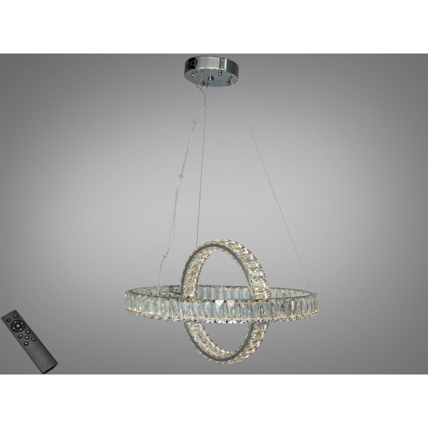 Світлодіодна люстра два кільця 88 Вт хром пульт Diasha D8886/500-2BCH