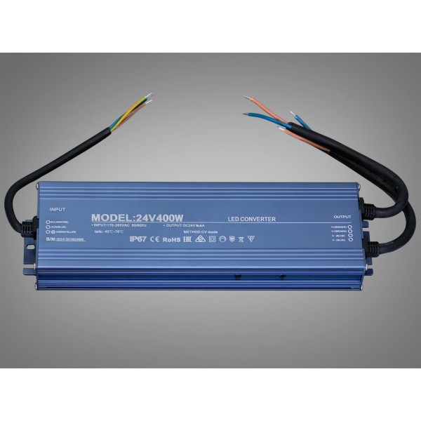 Блок живлення 24В, для підключення LED стрічки, 400Вт, 16.6А Diasha PPF-PW-IP68-24v-400w