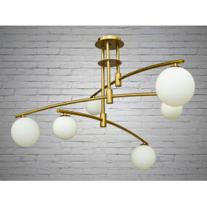 Стильна підвісна люстра Loft на кухню, 6 ламп, золото Diasha 8127-MG