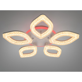 Стельова LED люстра біла 52W пульт димер 5 пелюсток Diasha S2599/5WHLED3colordimmer