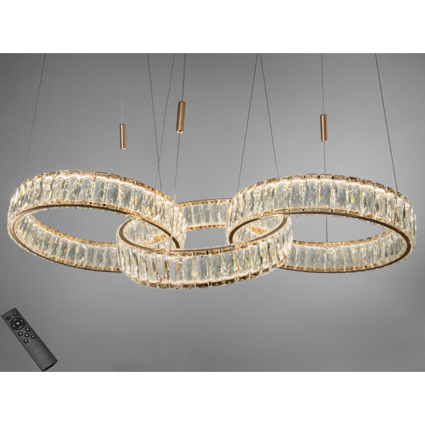 Люстра підвісна LED Diasha хром 3 кільця 140 Вт Diasha 523/400x3G