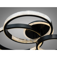 Кришталева світлодіодна люстра з пультом, диммером, 96W, чорна Diasha 5140/3BK