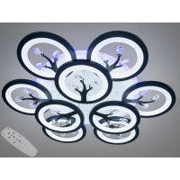 Чорна світлодіодна люстра з пультом, диммером, підсвіткою, 90W Diasha 8135/6+3BKLED3colordimmer Чорна світлодіодна люстра з пультом, диммером, підсвіткою, 90W Diasha 8135/6+3BKLED3colordimmer