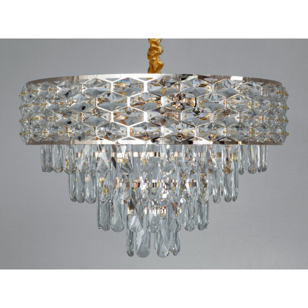 Кришталева люстра підвіс золото E14 9 ламп Diasha 2030/500SGD