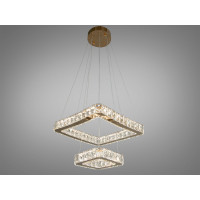 Вражаюча кришталева світлодіодна підвісна люстра, 38W, золото Diasha 7223-2A/400+210G