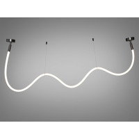 Унікальна офісна світлодіодна підвісна люстра Шланг, 28W, чорний хром Diasha SY9610-2500BHR