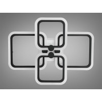 Плоска світлодіодна люстра з пультом, диммером, підсвіткою, 70W Diasha A8208/4BKLED3colordimmer