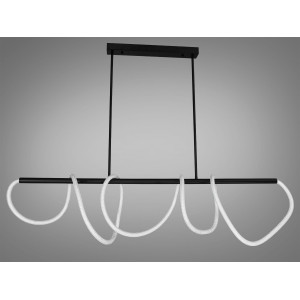 Лінійна підвісна лед люстра на кухню з серії "Роуплайт", 48W, чорна Diasha 9752-L1500BK