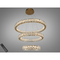 Кришталева світлодіодна люстра-підвіс, 70W Diasha 7896/800+600+400S-Gold
