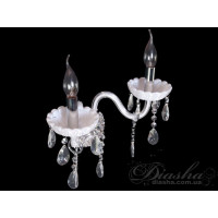 Класичне бра із білого скла Diasha 8007/2HR