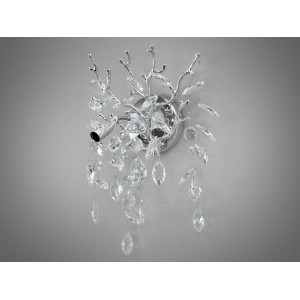 Настінний кришталевий світильник сателіт "Гліцинія" на 2 лампи, хром Diasha 608-BCH