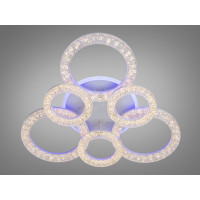 Стельова світлодіодна люстра з пультом, димером, підсвіткою, 110W Diasha 2203/3+3WHLED3colordimmer